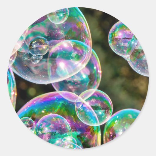 Soap bubbles runder aufkleber (Vorderseite)