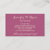 Soap Homemade BathTub Rose Farbe Aromatherapeut Visitenkarte (Rückseite)