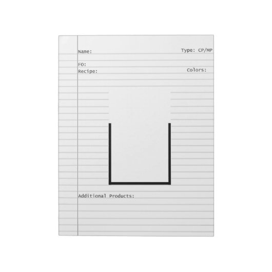 Soap Maker Design Template Buchstaben Notizblock (Rotiert)