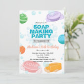 Soap Making Party Invitation Einladung (Stehend Vorderseite)