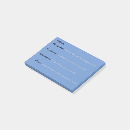 SOAP-Notizen für Therapiestudenten Post-it Klebezettel (angewinkelt)