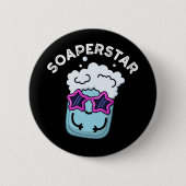 Soaperstar Funny Soap Pun Dark BG Button (Vorderseite)