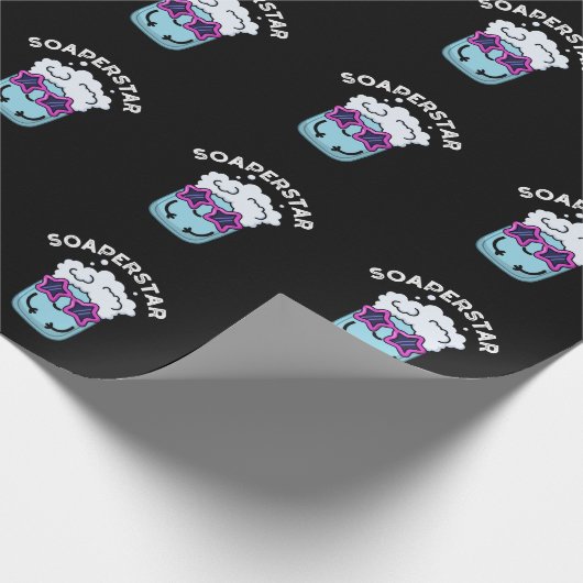 Soaperstar Funny Soap Pun Dark BG Geschenkpapier (Ecke)