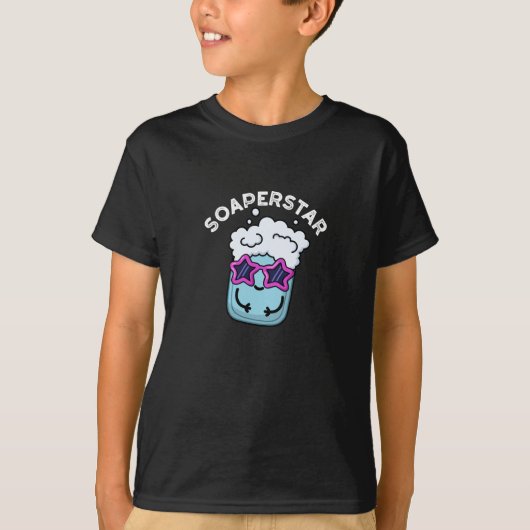 Soaperstar Funny Soap Pun Dark BG T-Shirt (Vorderseite)