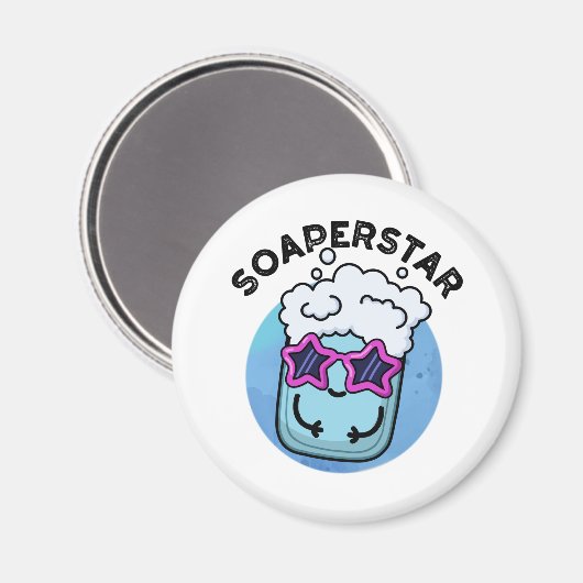 Soaperstar Funny Superstar Soap Puff Magnet (Vorderseite/Rückseite)
