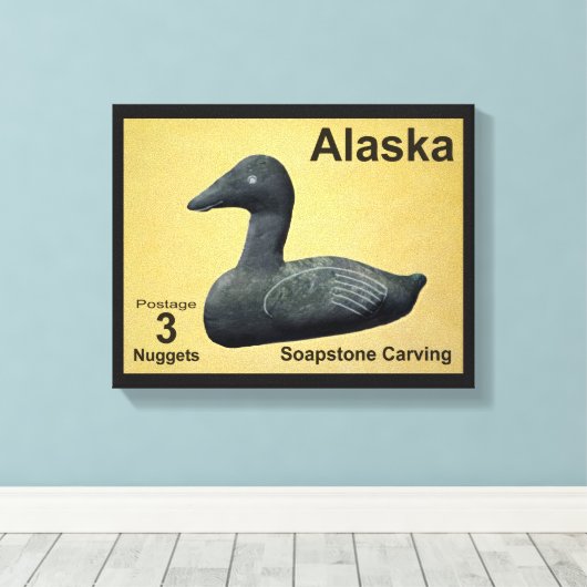 Soapstone Eider - Alaska Postage Leinwanddruck (Insitu (Holzboden))