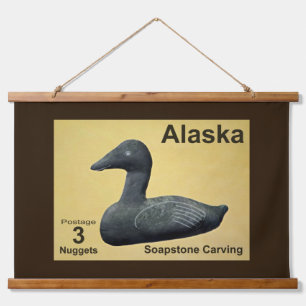 Soapstone Eider Duck Wandteppich Mit Holzrahmen