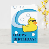 Soapy Duck - Birthday Card Karte (Gelbe Blume)