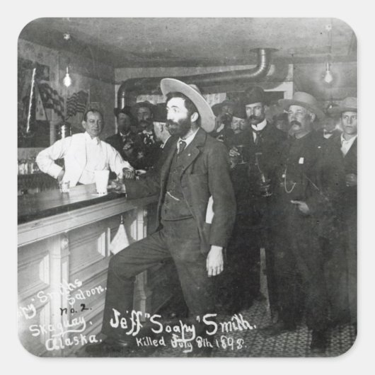 Soapy Smiths Saloon Bar Quadratischer Aufkleber (Vorderseite)