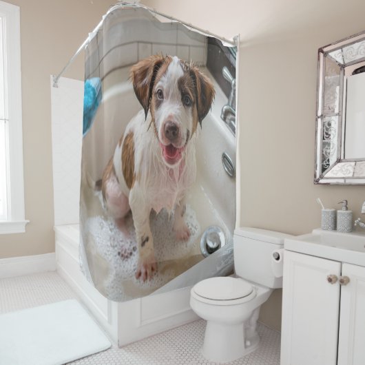 Soapy Wet Puppy Bath Dusche Vorhang (Beispiel)