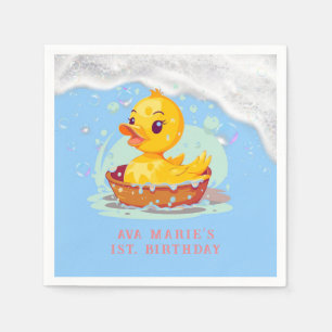 Soapy Yellow Rubber Duck Girl 1. Geburtstag Party Serviette