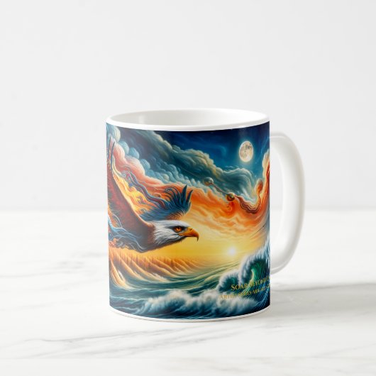 Soar Beyond Limits Adler Fantasy Kunst Kaffeetasse (VorderseiteRechts)