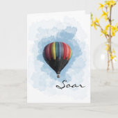 Soar Graduation Hot Air Balloon Karte (Gelbe Blume)