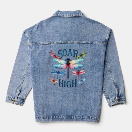 Soar High - Artistic Dragonfly Jeansjacke (Rückseite)