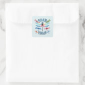 Soar High - Artistic Dragonfly Quadratischer Aufkleber (Tasche)