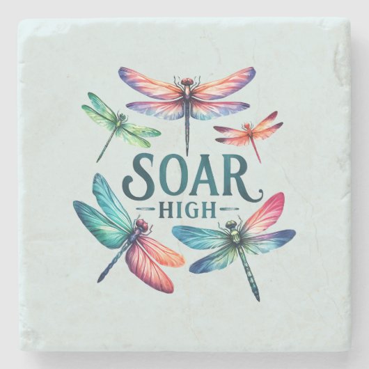 Soar High - Artistic Dragonfly Steinuntersetzer (Vorderseite)