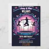 Soar Jungs Kinder cool Trampolin Park 13. Geburtst Einladung (Vorderseite)