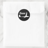 Soar White auf Black Runder Aufkleber (Tasche)