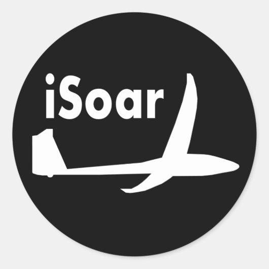 Soar White auf Black Runder Aufkleber (Vorderseite)