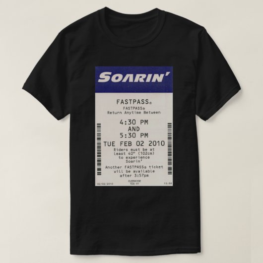 Soarin´ Epcot Fastpass Sticker T-Shirt (Design vorne)