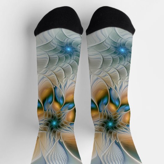 Soaring, Abstract Fantasy Fractal Art With Blue Socken (Oben)