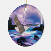 Soaring Bald Eagle Keramik Ornament (Links)