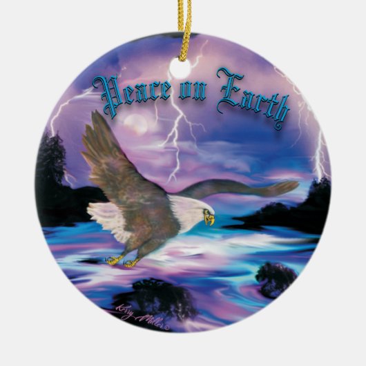 Soaring Bald Eagle Keramik Ornament (Vorne)