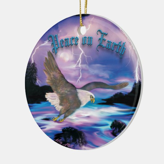 Soaring Bald Eagle Keramik Ornament (Links)