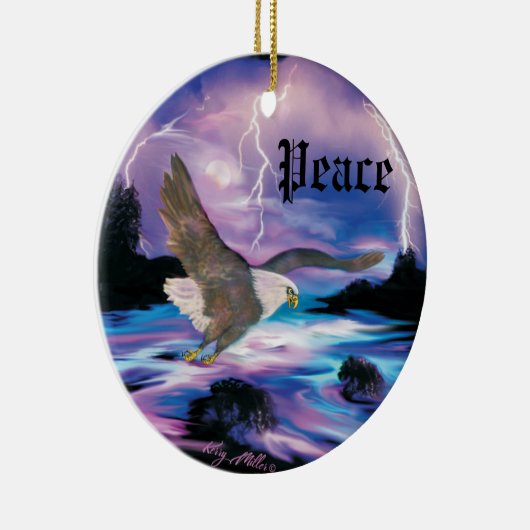 Soaring Bald Eagle Keramik Ornament (Rechts)