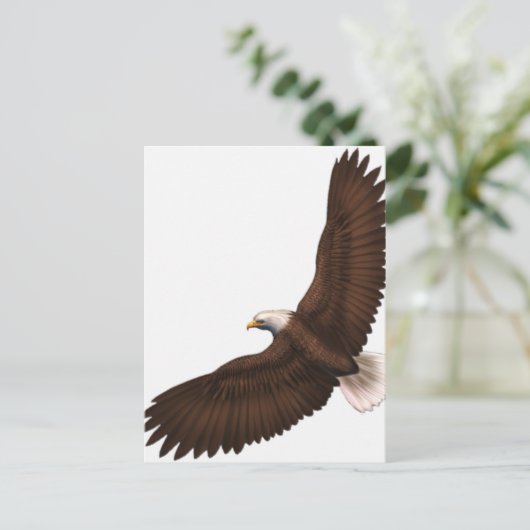 Soaring Bald Eagle Postkarte (Stehend Vorderseite)