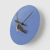 Soaring Bald Eagle Runde Wanduhr (Winkel)