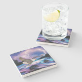 Soaring Bald Eagle Stone Untersetzer (Seitenansicht)