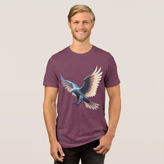 Soaring Crystal Eagle – Symbol of Transformation Tri-Blend Shirt (Vorderseite voll)