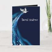 Soaring Dove Bat Bar Mitzvah Einladung gefaltet (Vorderseite)