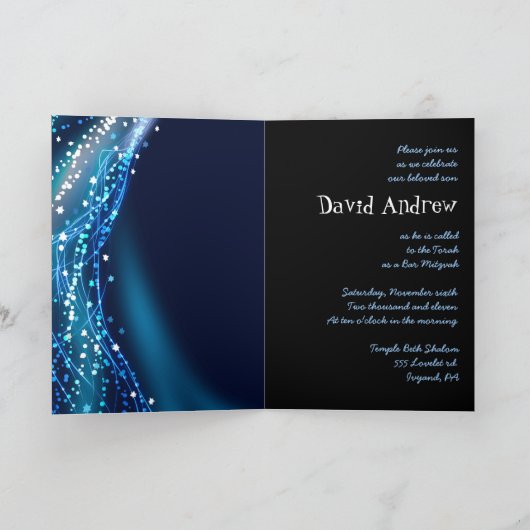 Soaring Dove Bat Bar Mitzvah Einladung gefaltet (Innenseite)