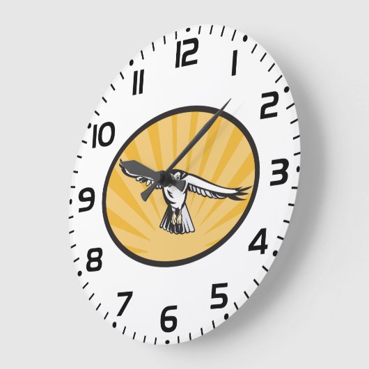 Soaring Falcon Bold Bird of Prey Große Wanduhr (Winkel)