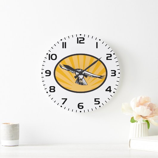 Soaring Falcon Bold Bird of Prey Große Wanduhr