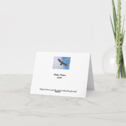 Soaring Hawk Note Card Karte (Rückseite)