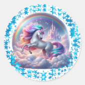 Soaring Unicorn Castle Sticker - Regenbogenfantasi (Vorderseite)