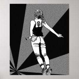 Soaring Woman - feministische Schwarz & Weiß-Grafi Poster