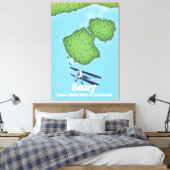 Soay Inner Hebrides of Scotland Map Leinwanddruck (Insitu (Schlafzimmer))