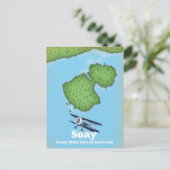 Soay Inner Hebrides of Scotland Map Postkarte (Stehend Vorderseite)