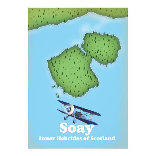 Soay Innere Hebriden von Schottland Karte Fotodruck (Vorne)