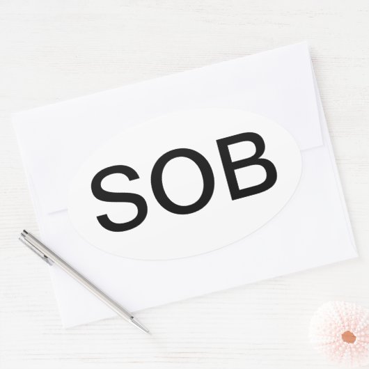 SOB OVALER AUFKLEBER (Umschlag)