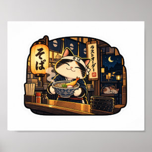 Soba Shop Katze — Letztes Bestellposter Japanisc Poster