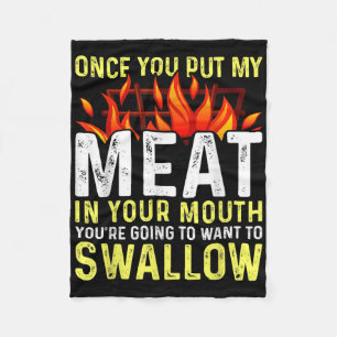 Sobald du mein Fleisch in deine Mund-Funny-Grillen Fleecedecke