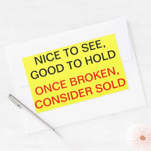 Sobald gebrochen, überlegen verkauft rechteckiger aufkleber (Umschlag)