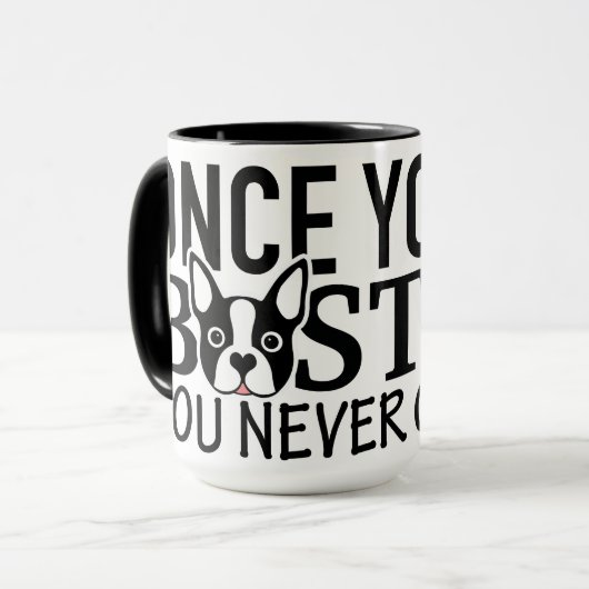 "SOBALD SIE BOSTON" Tasse GEHEN (Vorderseite Links)