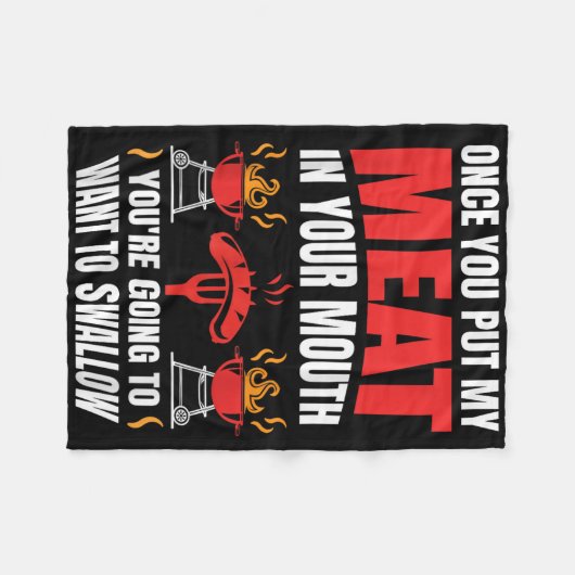 Sobald Sie mein Fleischangebot Grillen Grill T Shi Fleecedecke (Vorderseite (Horizontal))