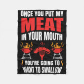 Sobald Sie mein Fleischangebot Grillen Grill T Shi Fleecedecke (Vorderseite)